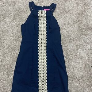Lilly Pulitzer navy and gold dress